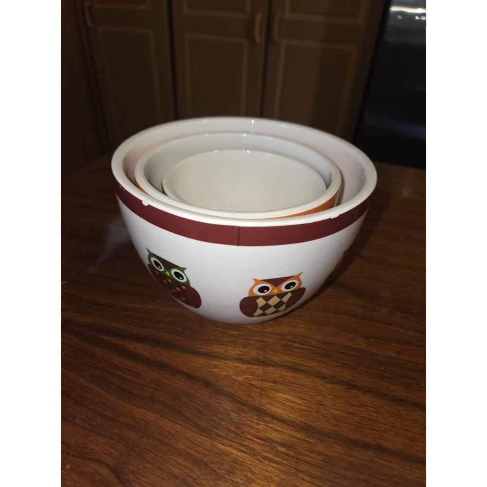 4-Pack Owl Themed Ramekins, Dessert Bowls Thanksgiving Fall Decor